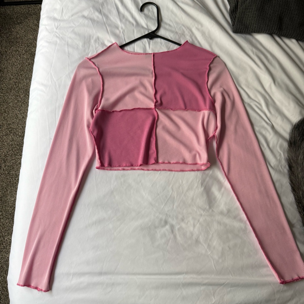 SHEIN Pink Ribbed Knit Top
